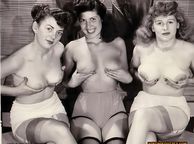 Three Vintage Ladies Topless Holding Their Tits - vintage