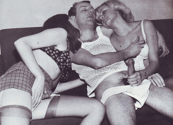 Hot Threesome Black And White - Vintage Threesome